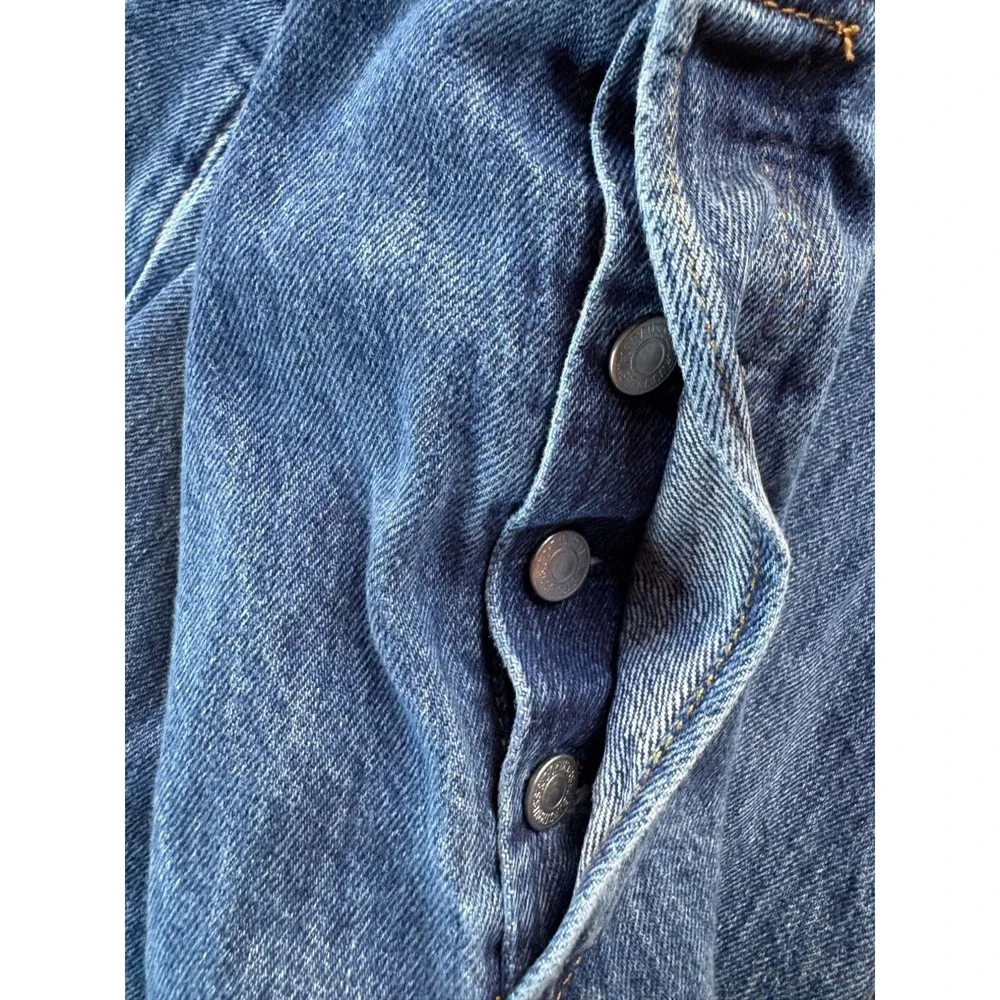 Levis 501 Original Vintage Style Blue Denim Button Fly Jeans 27‎ x32 Boyfriend - Picture 5 of 10